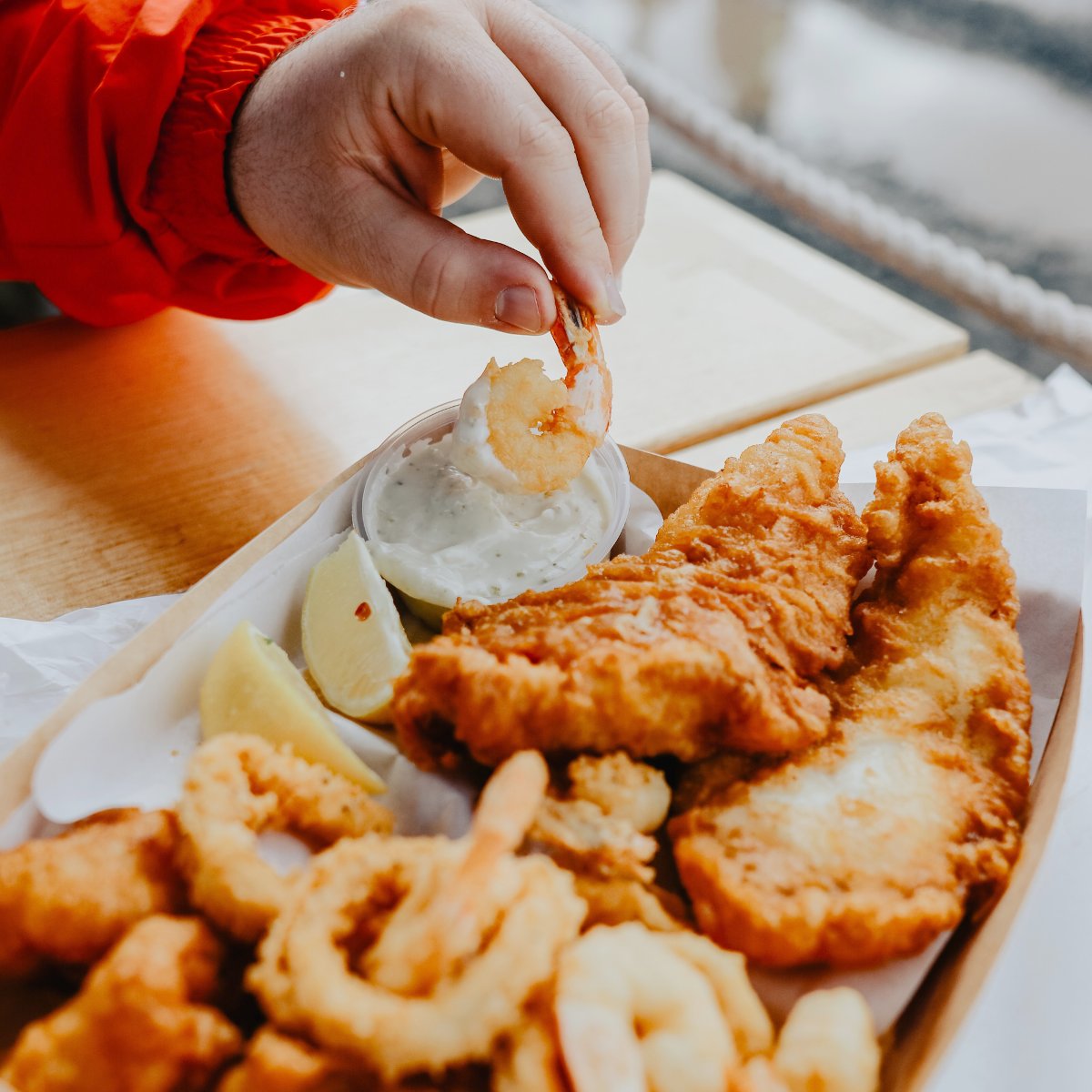 Ultimate road trip snack: fish & chips Close-up of fish & chips - classic Aussie dish